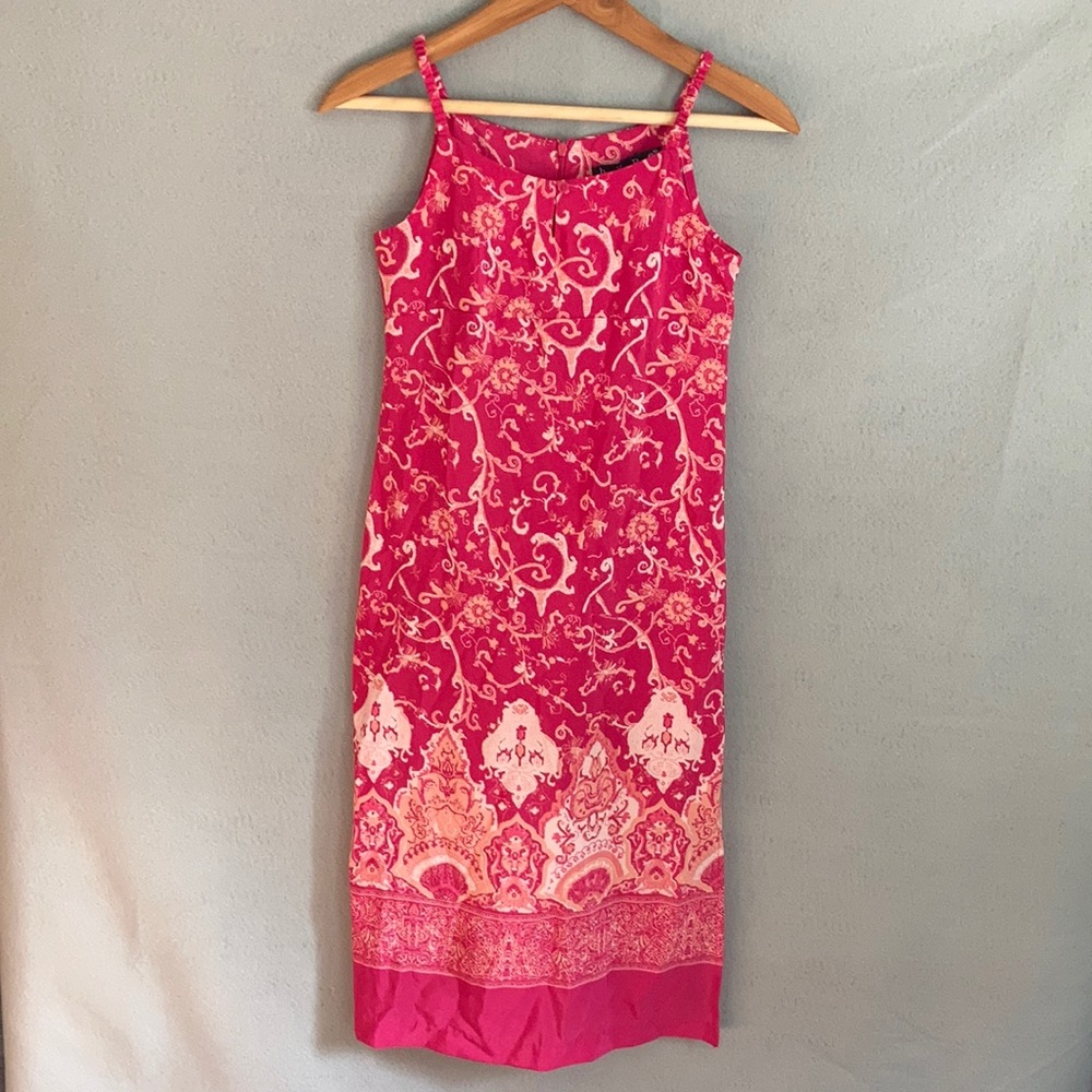 Pink pattern maxi dress Girls size 10